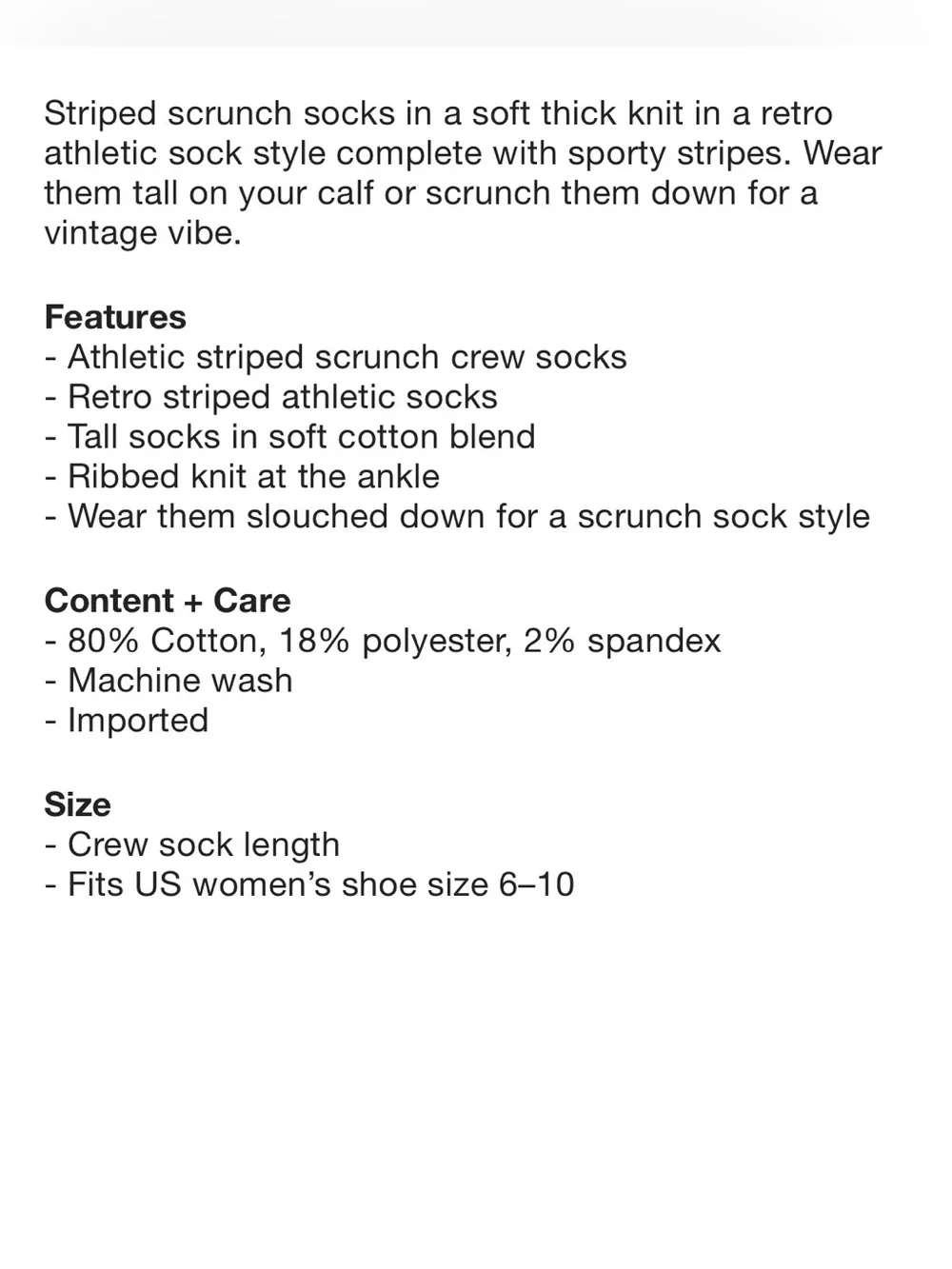 UO Athletic Retro Striped Ribbed Slouch Crew Socks